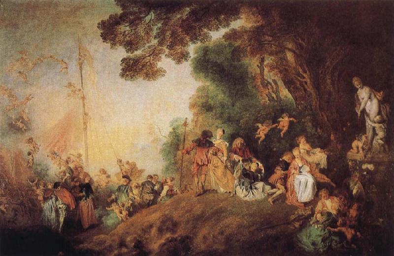 Jean-Antoine Watteau Pilgrimage to Cythera Germany oil painting art